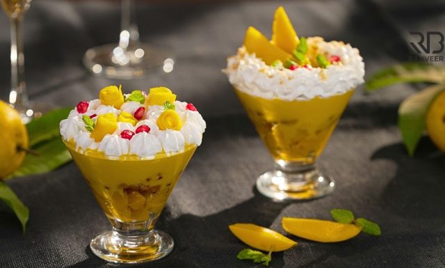 Mango Custard & Pudding मैंगो कस्टर्ड & पुडिंग घर पर 4 Types of Plating bonus Recipe - Ranveer Brar