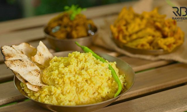 Dal Khichdi with Kaddu Sabji घर जैसी दाल खिचड़ी Pumpkin flower Fritters Recipe - Ranveer Brar