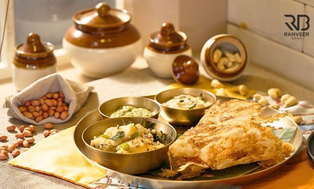 Vrat Spl Dosa नवरात्रे में बनाएं डोसा 2 तरह की चटनी के साथ  Aloo Masala bonus Recipe - Ranveer Brar
